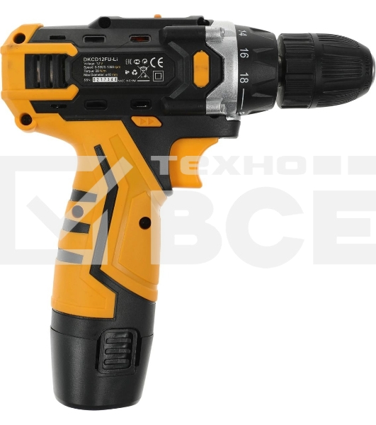 Дрель-шуруповерт аккумуляторная Deko DKCD12FU-Li SET3, 12В, 2АКБ, Кейс