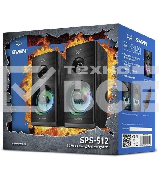 Акустическая система SVEN SPS-512 2.0 черные