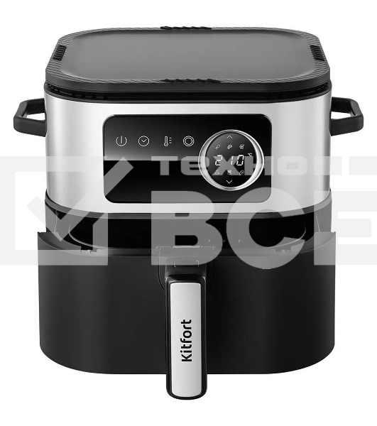 Аэрогриль Kitfort КТ-8127 1930Вт черный/серебристый