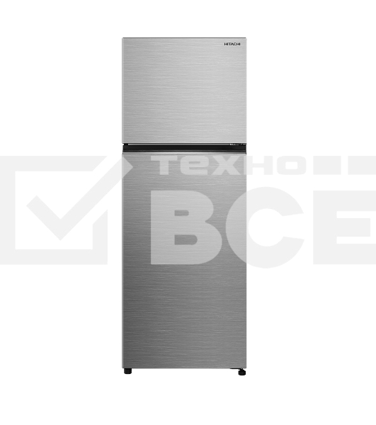 Холодильник Hitachi HRTN6443SXCS серебристый двухкамерный 315/94л морозилка сверху