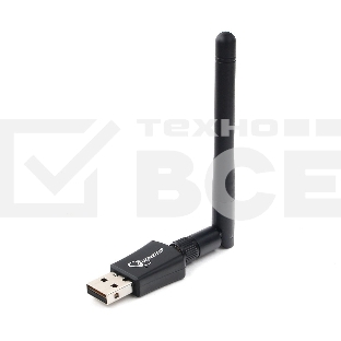 Сетевой адаптер WiFi+Bluetooth Gembird WNP-UA-019, двухдиапазонный с антенной, 600Мбит, USB, 802.11b/a/g/n/a