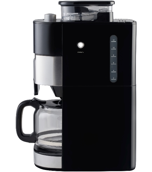 Кофеварка капельная Hyundai HYD-1216 черный/серебристый, исп. кофе - зерновой/молотый, 1.5 л, 1050 Вт.