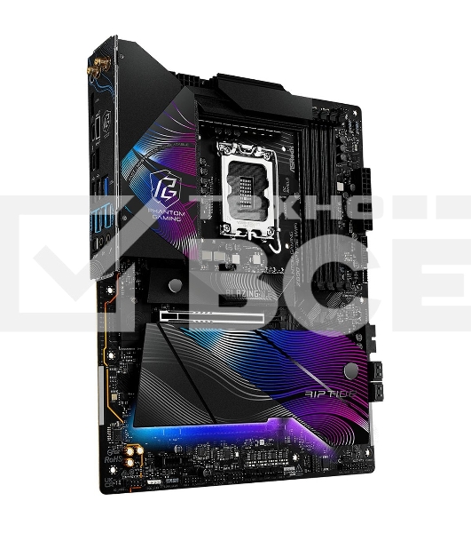 Материнская плата ASRock Z890 Riptide WiFi, LGA 1851, Intel Z890, 4xDDR5, 4xSATA, 5xM.2, 1xPCIe 5.0 x16, 1xPCIe 4.0 x16, 1xPCIe x1, 2xUSB-C Thunderbolt 4, 4xUSB-A 3.2 Gen 1, 1xUSB-A 3.2 Gen 2, 1xHDMI, 1x2.5Gb LAN, 4x3.5 мм, 7.1, ATX