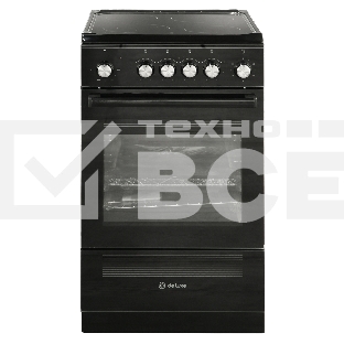 Плита электрическая De Luxe 506004.13ЭС-001 черный, конфорок 4 шт, духовка 60 л, 50 см x 87 см x 60 см