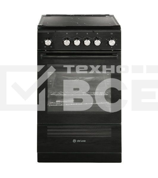 Плита электрическая De Luxe 506004.13ЭС-001 черный, конфорок 4 шт, духовка 60 л, 50 см x 87 см x 60 см