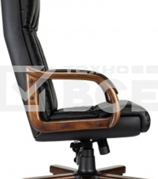 Кресло руководителя Бюрократ T-9932Walnut черный, эко.кожа, крестов. металл/дерево