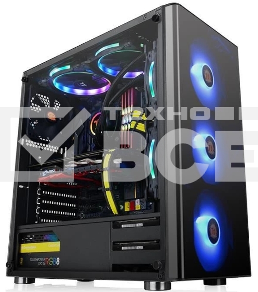 Компьютерный корпус V200 TG RGb CA-1K8-00M1WN-01 Black/Win/SPCC/Tempered Glass*1/120мм RGb Fans*3 + 120мм Standard Fan*1/MB Sync