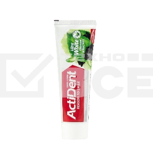 Зубная паста Active ACTIDENT отбеливающая Уголь и Алоэ вера Ultra White, без парабенов 100 г (512901006)