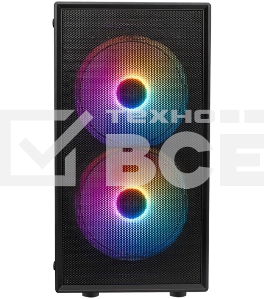 Компьютерный корпус XASTRA A305M 3FRGb Black mATX/Mesh/ tempered glass / 2x140мм + 1x120мм FRGb fans/ A305M-2FC14F-1FC12F