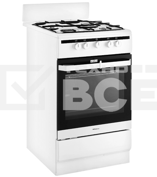 Плита газовая Hansa FCGW51001 белый, конфорок 4 шт, духовка 56 л, 50 см x 85 см x 60 см