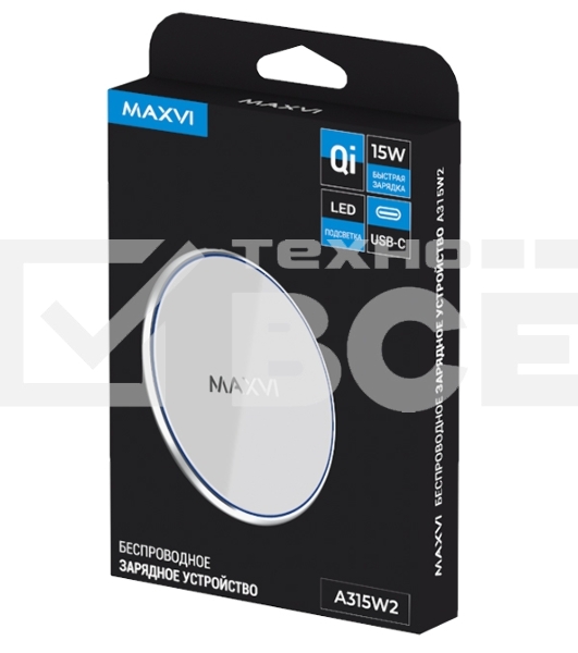 Беспроводное зарядное устройство Maxvi A315W2 15W 3А, белый