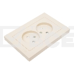 Розетка 2-м СП AtlasDesign 16А IP20 без заземл. защ. шторки в сборе беж. SE ATN000222, фото 1