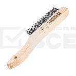 Щетка зачистная Denzel 3-х рядная, прямая проволока из нержавеющей стали с деревянной ручкой, EFP, фото5