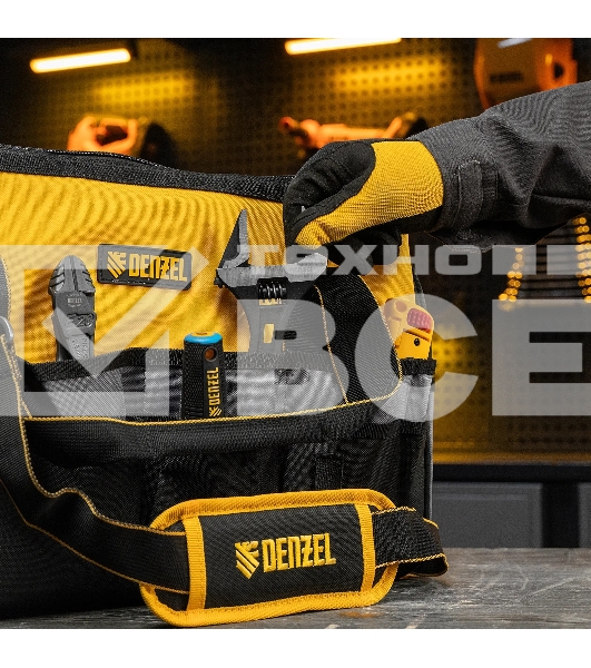 Сумка для инструмента Denzel 500х245х300 мм, 20 карман., съемный органайз. 10 карман., наплеч. рем.