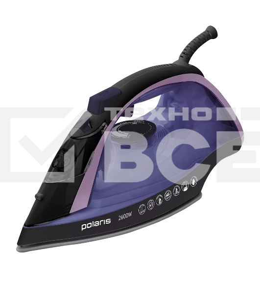 Утюг Polaris PIR2668AK 3m черный/фиолетовый 2600 Вт
