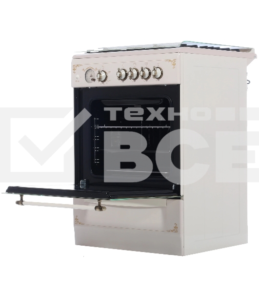 Плита газовая Gefest ПГ 6100-03 0279 бежевый, конфорок 4 шт, духовка 52 л, 60 см x 85 см x 60 см