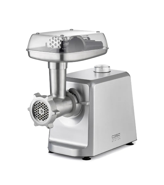 Мясорубка электрическая CASO FW 2500 серебристый, 2500 Вт, 2.5 кг/мин, реверс, защита от перегрузки, насадки - 5