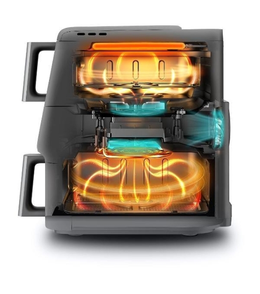 Аэрогриль Centek CT-3107 серый, 2800 Вт, 10 л, сенсор, 10 программ