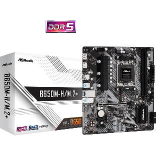 Материнская плата ASRock B650M-H/M.2+, AM5, AMD B650, 2xDDR5, 4xSATA, 2xM.2, 1xPCIe 4.0 x16, 1xDP, 1xHDMI, 1x1Gb LAN, 2xUSB 2.0, 3xUSB 3.2 Gen 1, 1xUSB-C, 3x3.5 мм, 7.1, Micro-ATX