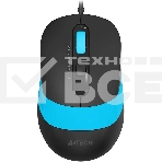 Мышь проводная A4Tech Fstyler FM10S черный/голубой, 1600 dpi, USB, кнопки - 4, фото 1