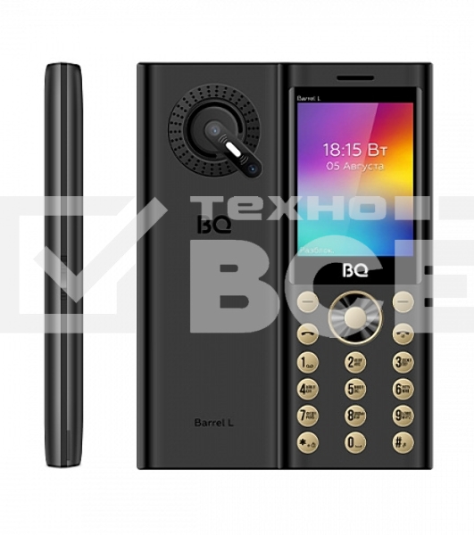 Мобильный телефон BQ 2458 Barrel L черный/золотистый