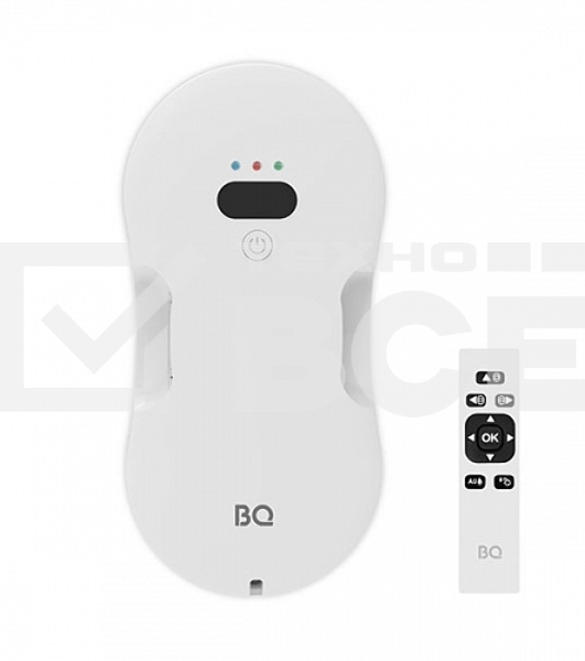 Робот-мойщик окон BQ WR300DS, 80 Вт, Объем 40мл/Объем емкости для чистящего средства 110мл/ Страховочый трос 4м/Параметры электропитания 110-240 В, 50-60 Гц/Дистанционное управление/Уьтразвуковое распыление воды/Сухая и влажная уборка