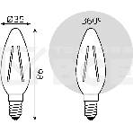 Лампа филам. Gauss Filament 10Вт цок.:E14 свеча св.свеч.бел.нейт. (упак.:10шт) (32120), фото8