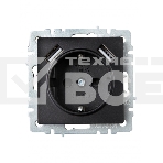 Розетка 1-местная IEK BRITE РЮш10-2-БрЧ (BR-R14-16-U21-D31-K02) с заземлением, с защитными шторками, 16А, с USB A+A 5В 3,1А, черный, фото4