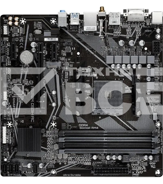 Материнская плата Gigabyte A520M DS3H AC, AM4, AMD A520, 4xDDR4, 4xSATA, 1xM.2, 1xPCIe 3.0 x16, 2xPCIe x1, 1xHDMI, 1xDP, 1xDVI-D, 1x 1Gb LAN, Wi-Fi, Bluetooth, 4xUSB-A 3.2 Gen 1, 2xUSB-A 2.0, 3x3.5 мм, 7.1, mATX