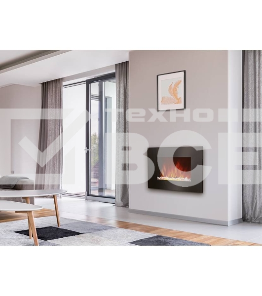Электрокамин Electrolux EFP/W-1250ULS, черный, 2000 Вт, 25 м2, термостат, пульт д/у