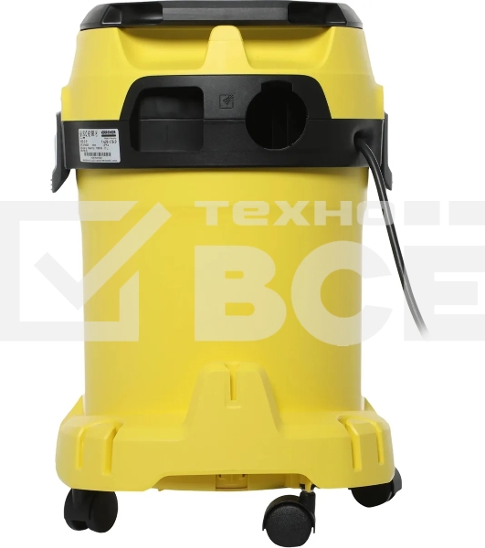 Строительный пылесос Karcher WD 3 P V-17/4/20 Workshop желтый, 1000 Вт, уборка сухая/сбор воды/выдув, пылесборник мешок/контейнер, 17 л