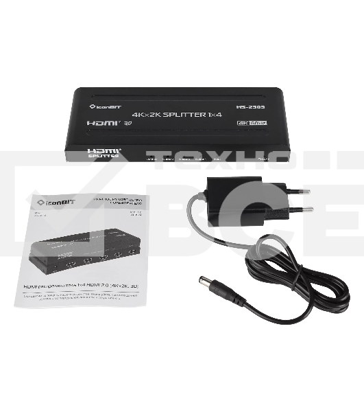 Усилитель-распределитель HDMI IconBIT HS-2503 1x4, поддержка 4К60
