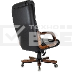 Кресло руководителя Бюрократ T-9933Walnut черный, эко.кожа, крестов. металл/дерево, фото10