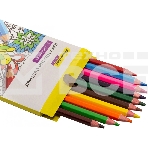 Карандаши цветные Silwerhof Create Jumbo 6мм, шестигранный профиль, дерево, ассорти, 12 цветов, коробка с европодвесом, фото5