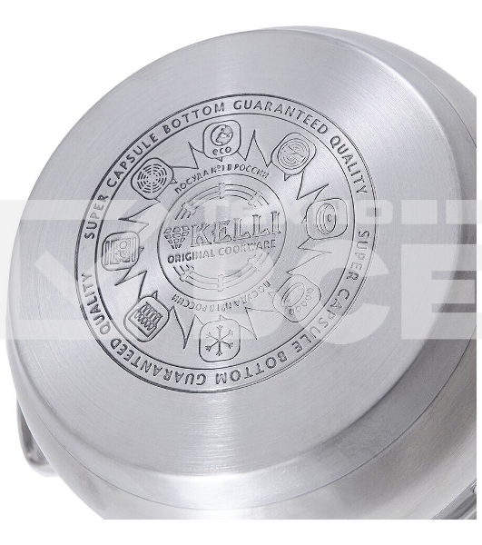 Набор посуды KELLI KL-4209 6 пред. Кастрюля с жаропрочной стекл. крышкой 2.1 л. Кастрюля с жаропрочной стекл. крышкой 3 л. Кастрюля с жаропрочной стекл. крышкой 4 л. Высококачественная нерж. сталь 18/10. 5-ти слойное капсульное дно.