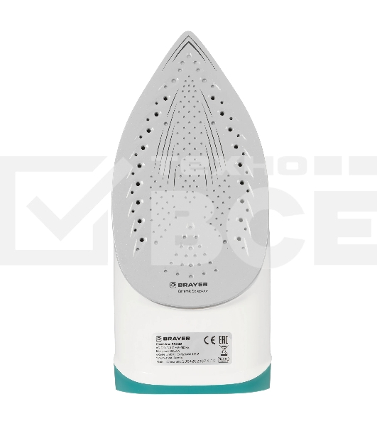 Утюг BRAYER BR4008 серый/зеленый, 2400 Вт, 25 г/мин, 140 г/мин, 330 мл