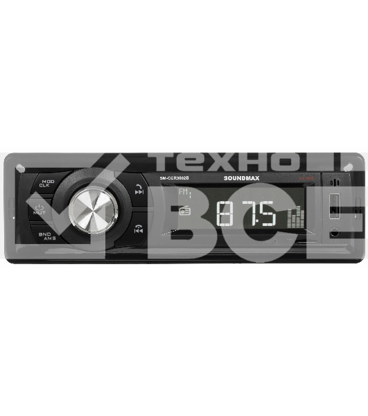 Автомагнитола Soundmax SM-CCR3062B, 1 DIN, Bluetooth, USB Type-A, AUX