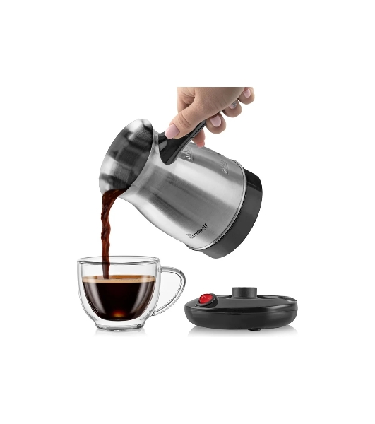 Кофеварка-турка электрическая Endever Costa-1009 черный/стальной, мощность 800 Вт, объем 0,5 л, корпус нержавеющая сталь, 36 шт/уп.