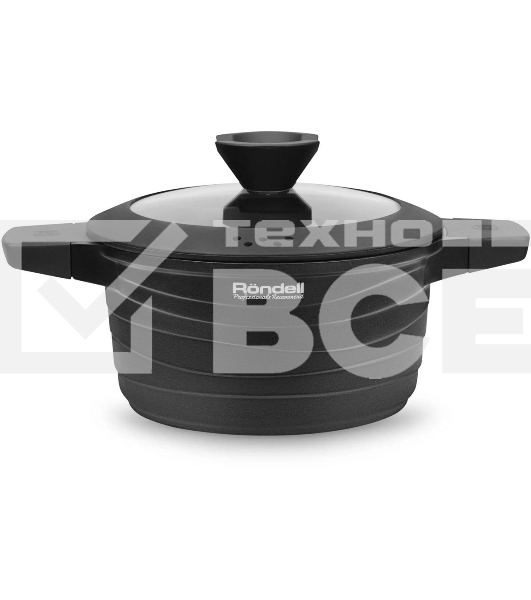 Кастрюля Rondell Walzer RDA-766, 4.7л, 24см, с крышкой, черный