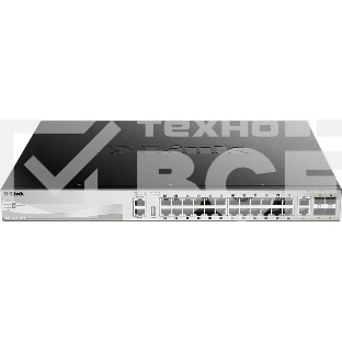 Коммутатор D-Link DGS-3130-30PS/B2A Управляемый L3 стекируемый коммутатор с 24 портами 10/100/1000Base-T, 2 портами 10GBase-T и 4 портами 10GBase-X SFP+ (24 порта PoE 802.3af/at, PoE-бюджет 370 Вт; 740 Вт с DPS-700)