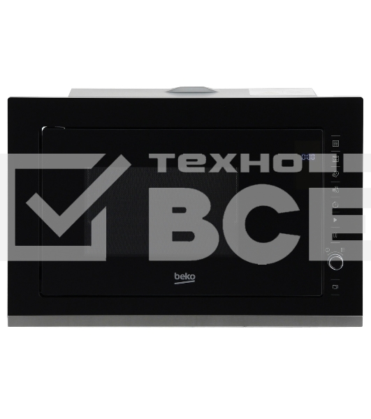 Микроволновая печь встраиваемая Beko BMGB 25333 X черный, 25 л, 900 Вт, переключатели - поворотный механизм/сенсор