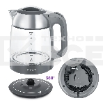 Чайник электрический Kitfort КТ-6762 3л. 2000Вт серый/серебристый корпус: стекло/металл/пластик, фото8