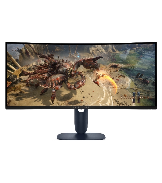 Монитор 34' Dell AW3425DWM VA 3440x1440, 180 Гц, 1 мс, 21:9, 400 кд/м², HDMI 2.1, DP 1.4, USB-C, 2xUSB 3.0, 3.5 Jack, HDR10, FreeSync Premium, изогнутый экран (1500R), черный