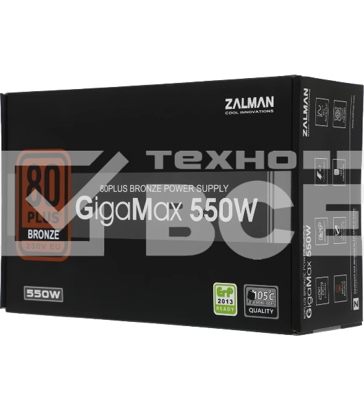 Блок питания Zalman ZM550-GVII, 550Вт, 80 PLUS Bronze, 120мм, черный