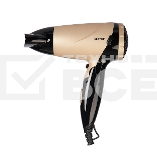 Фен Centek CT-2209 BLG черный/золотой перламутр 1600Вт, складная ручка, концентратор