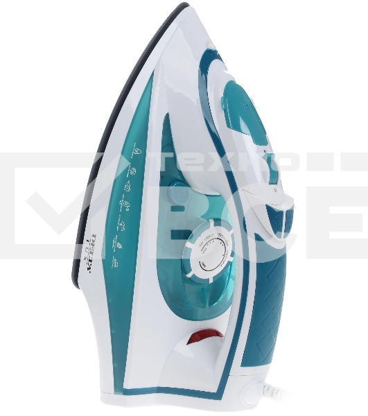 Утюг Delta LUX DL-352 бирюзовый (бирюзовый 2200 Вт, подошва с керамическим покрытием, сухое глажение, разбрызгивание воды, отпаривание, антинакипь, антикапля, паровой удар, самоочистка, вертикальное отпаривание, свет. индикатор,терморегулятор, мерный стак