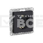 Механизм розетки 1-м СП AtlasDesign с заземл. 16А карбон SchE ATN001043, фото 1