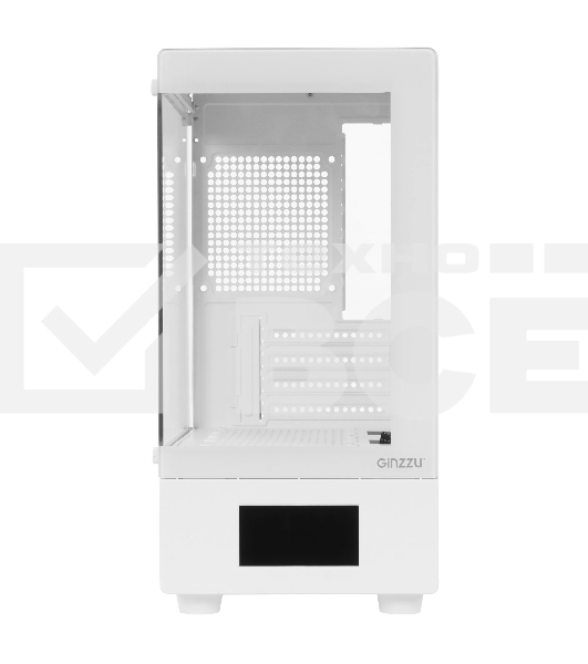 Корпус Ginzzu RX450D mATX жк. дисплей (Белый)
