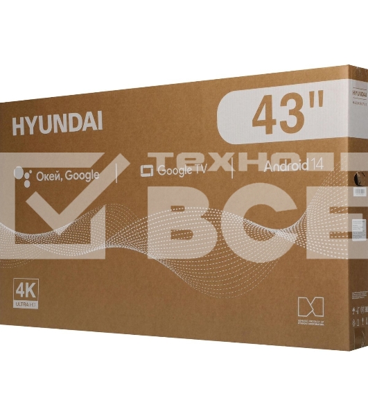 Телевизор Hyundai 43' H-LED43BU7011 черный LED 4K UHD 60Hz Smart TV 2GB/16GB