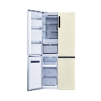 Холодильник Centek CT-1746 бежевый стекло трехкамерный 388/212л морозилка снизу, No Frost, Side by Side, фото2